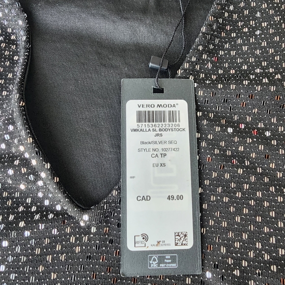 VERO MODA vmkalla Bodystock, shimmer bodysuit, XS. - Picture 2 of 7
